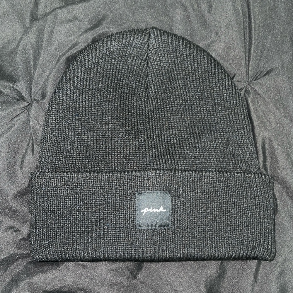 PINK black  beanie